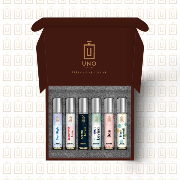 Perfume Trial Set for Men & Women Combo Set of 6 Perfumes 20ml Each UNO AROMA LUXURY PERFUME TRIAL PACK OF 6